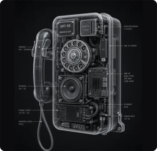 The payphone internals