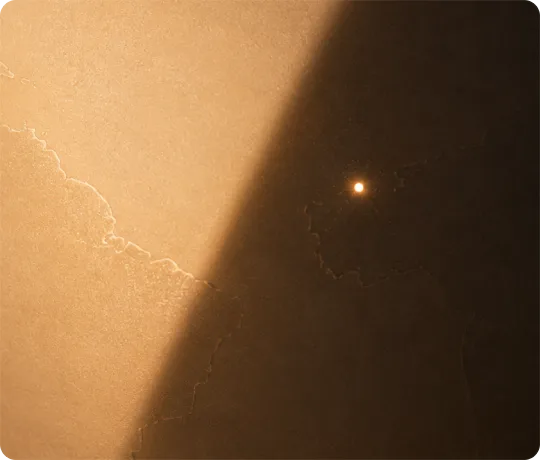 Globe surface with a glowing city dot